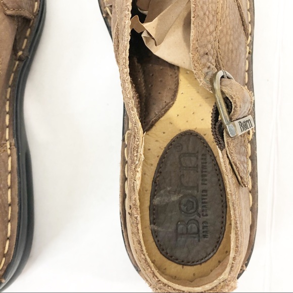 BORN Brown Leather Woven Sandals Size 7.5 - Picture 8 of 13